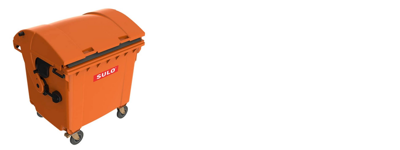 Контейнер для твердих побутових відходів 1100л SULO, сферична кришка, помаранчевий